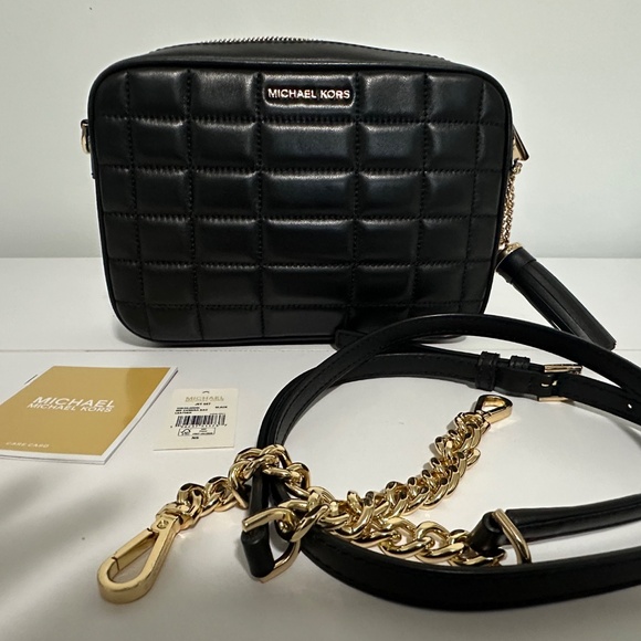 MICHAEL MICHAEL KORS Jet Set Medium Quilted Leather Crossbody Bag, Black - Picture 2 of 16